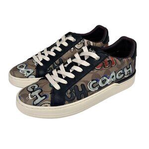 NWT Coach X Clip Mint + Serf Sneakers Sz.9 Low Top Signature Khaki Multi Canvas